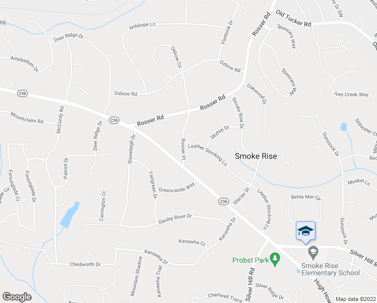 map of restaurants, bars, coffee shops, grocery stores, and more near 2091 Rosser Place in Stone Mountain