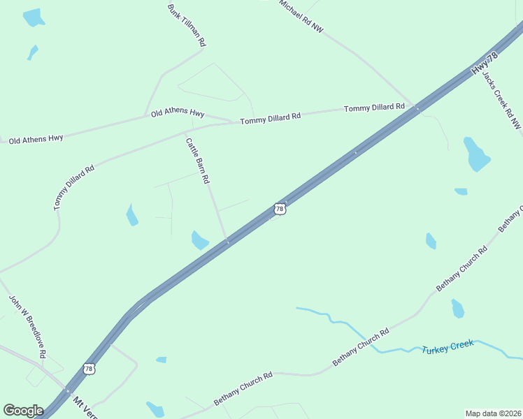 map of restaurants, bars, coffee shops, grocery stores, and more near 689 U.S. 78 in Monroe