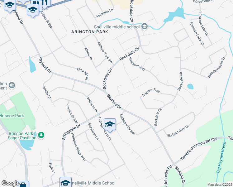 map of restaurants, bars, coffee shops, grocery stores, and more near 2157 Hartridge Drive in Snellville