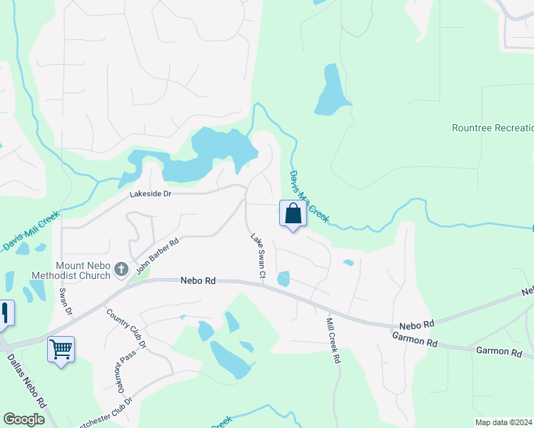 map of restaurants, bars, coffee shops, grocery stores, and more near 50 Swan Path in Hiram