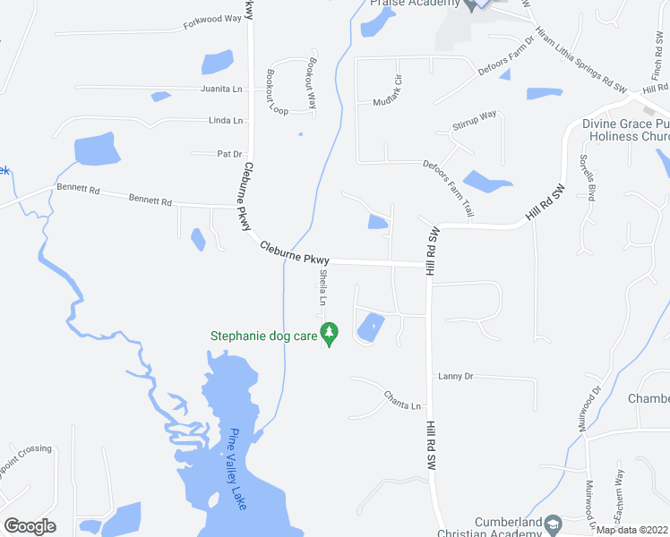 map of restaurants, bars, coffee shops, grocery stores, and more near 3006 Cleburne Parkway in Powder Springs