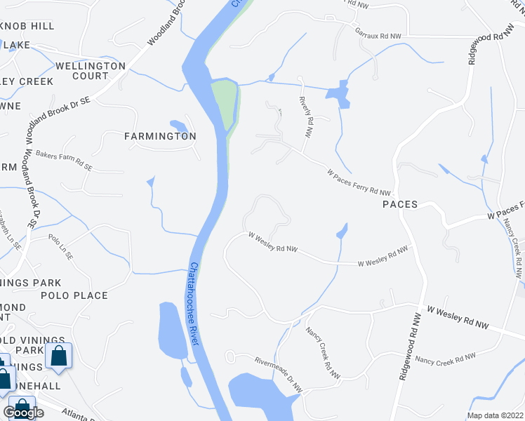 map of restaurants, bars, coffee shops, grocery stores, and more near 4 West Wesley Ridge in Atlanta