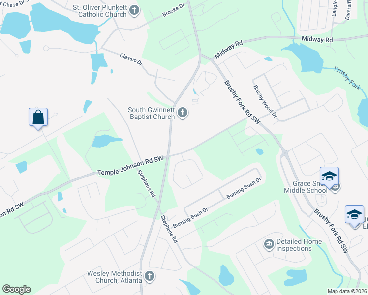 map of restaurants, bars, coffee shops, grocery stores, and more near 3500 Patrick Manor Road in Loganville