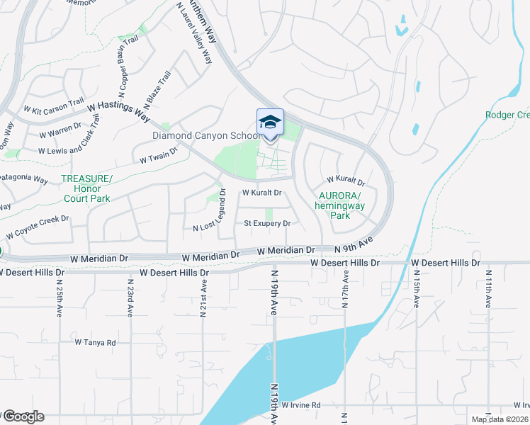 map of restaurants, bars, coffee shops, grocery stores, and more near 1916 Saint Exupery Drive in New River