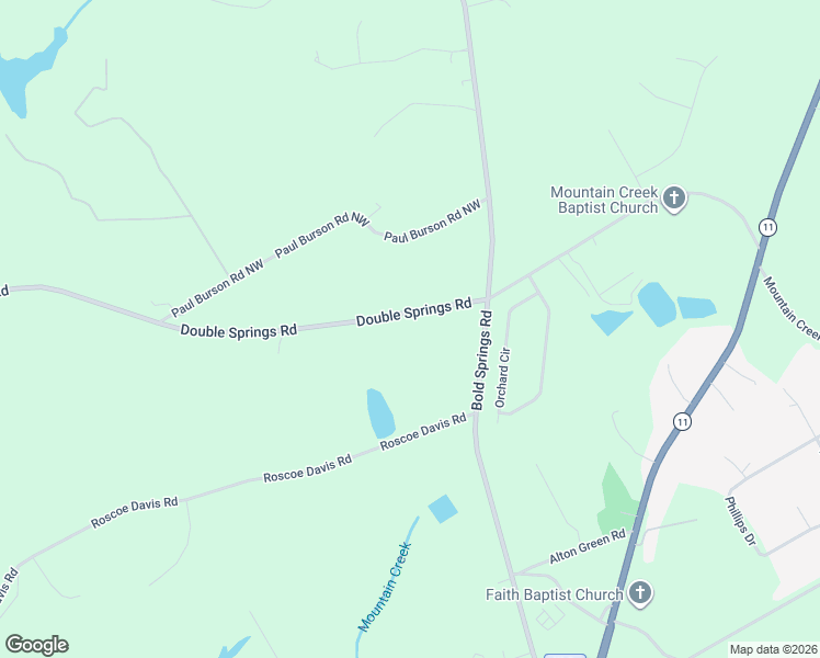 map of restaurants, bars, coffee shops, grocery stores, and more near Double Springs Road Southwest in Walton County