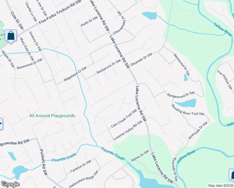 map of restaurants, bars, coffee shops, grocery stores, and more near 4037 Kellogg Drive Southwest in Lilburn
