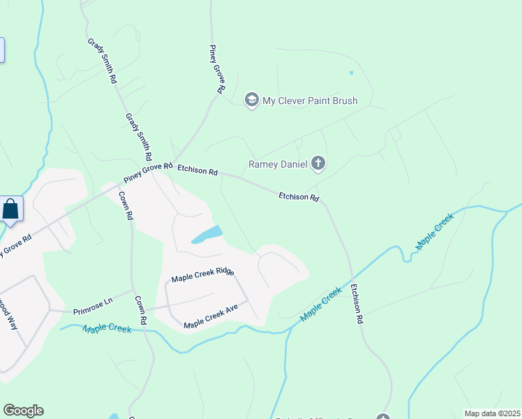 map of restaurants, bars, coffee shops, grocery stores, and more near 3490 Etchison Road in Loganville