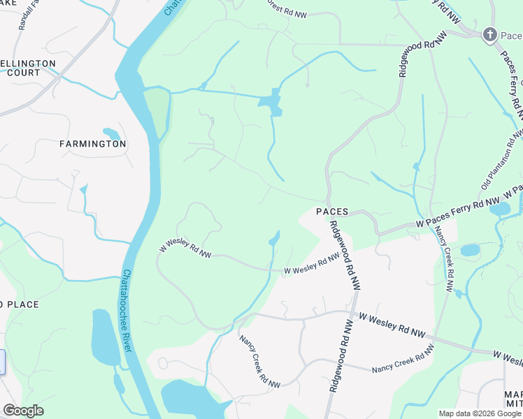 map of restaurants, bars, coffee shops, grocery stores, and more near 1924 West Paces Ferry Road Northwest in Atlanta
