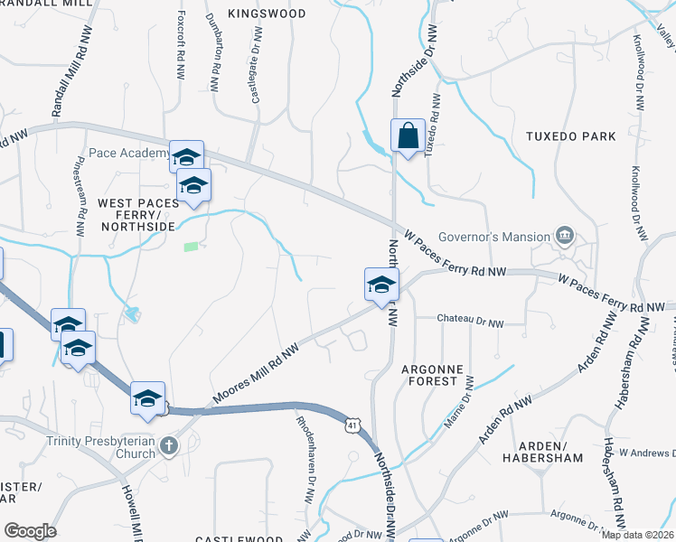 map of restaurants, bars, coffee shops, grocery stores, and more near 686 Montana Road Northwest in Atlanta
