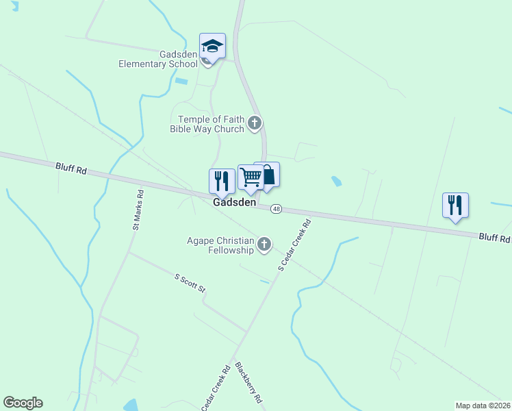 map of restaurants, bars, coffee shops, grocery stores, and more near in Richland County