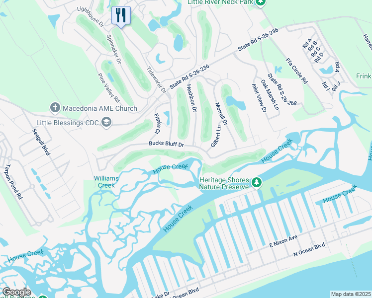 map of restaurants, bars, coffee shops, grocery stores, and more near 4909 Bucks Bluff Drive in North Myrtle Beach