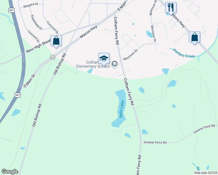 map of restaurants, bars, coffee shops, grocery stores, and more near 191 Colham Ferry Road in Watkinsville