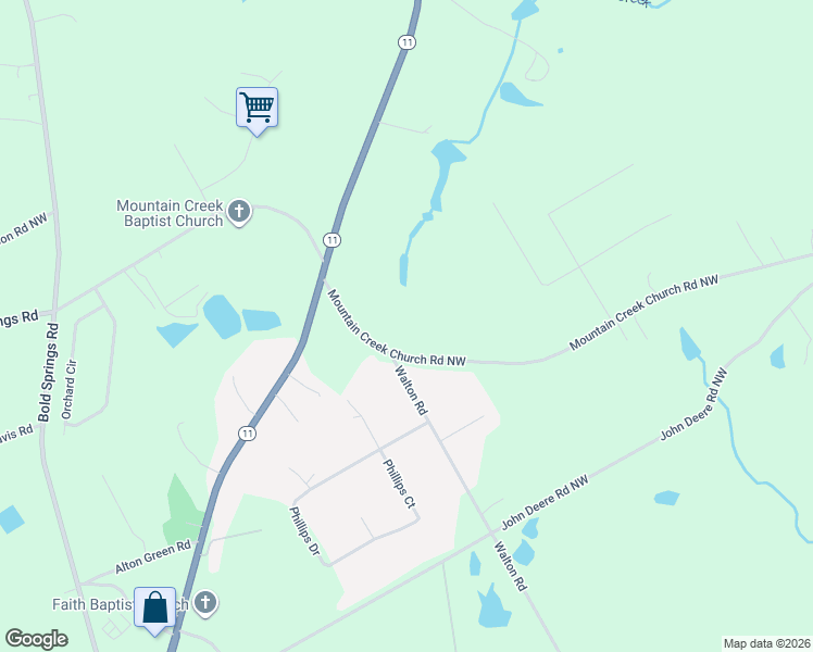 map of restaurants, bars, coffee shops, grocery stores, and more near 790 Mountain Creek Church Road Northwest in Monroe