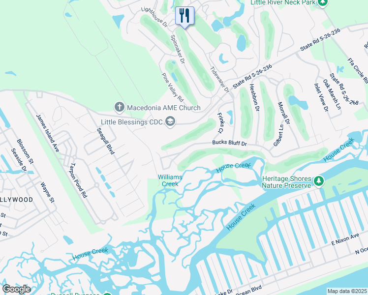 map of restaurants, bars, coffee shops, grocery stores, and more near 4749 Bucks Bluff Drive in North Myrtle Beach