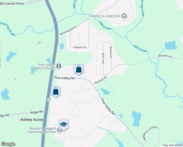 map of restaurants, bars, coffee shops, grocery stores, and more near 141 Lazarus Drive in Hiram