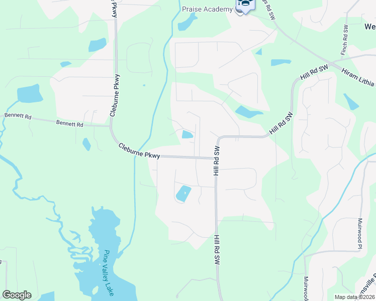 map of restaurants, bars, coffee shops, grocery stores, and more near 5800 County Line Road in Powder Springs