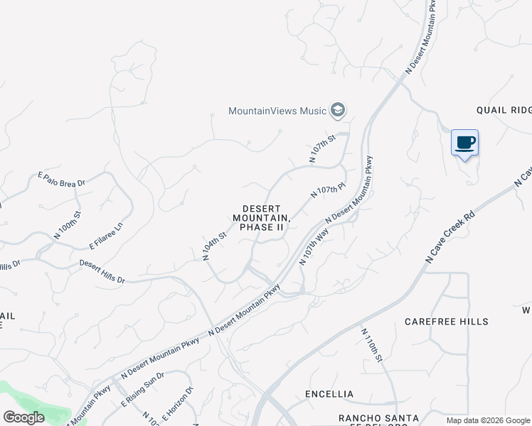 map of restaurants, bars, coffee shops, grocery stores, and more near 39722 North 106th Street in Scottsdale