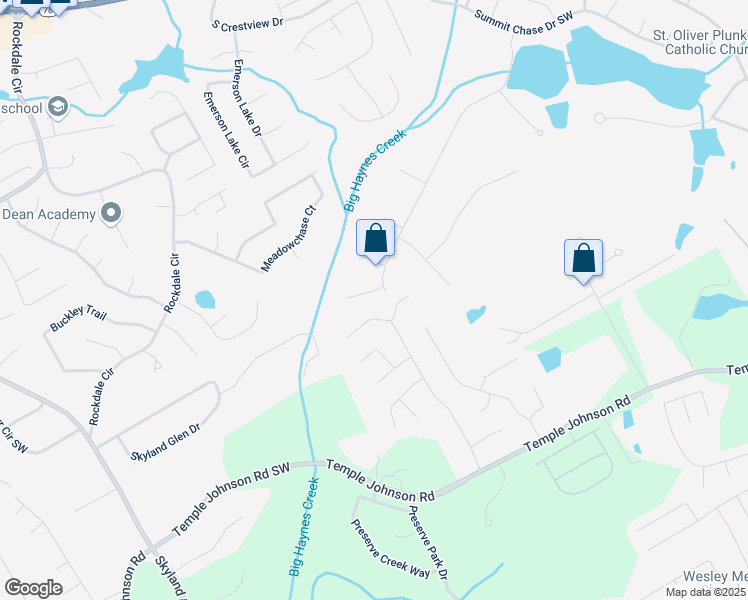 map of restaurants, bars, coffee shops, grocery stores, and more near 3003 Heavenly Lane in Snellville