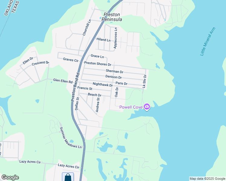 map of restaurants, bars, coffee shops, grocery stores, and more near 30 McLean Dr in Pottsboro
