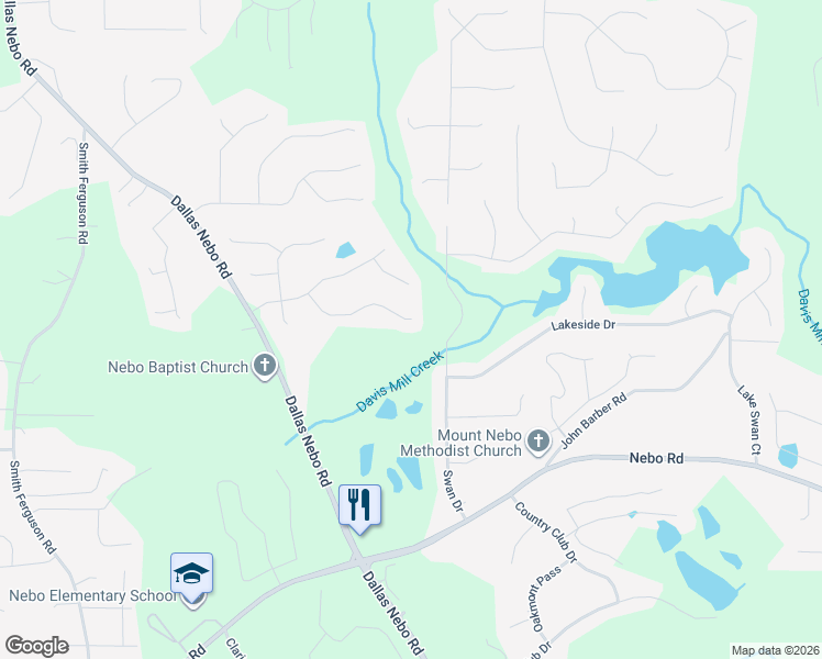 map of restaurants, bars, coffee shops, grocery stores, and more near 282 Vincent Court in Dallas