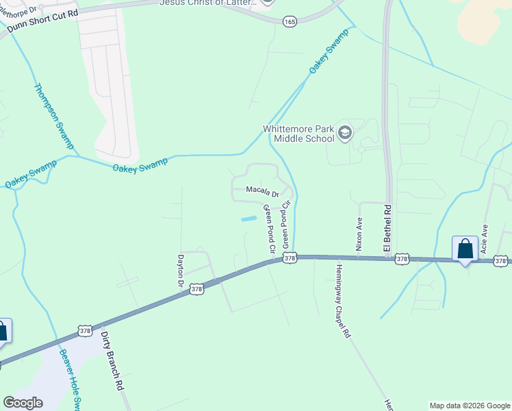 map of restaurants, bars, coffee shops, grocery stores, and more near 2706 Green Pond Circle in Conway