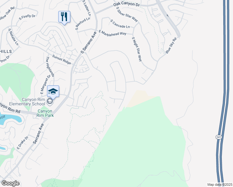 map of restaurants, bars, coffee shops, grocery stores, and more near 8140 Morning Sun Lane in Anaheim