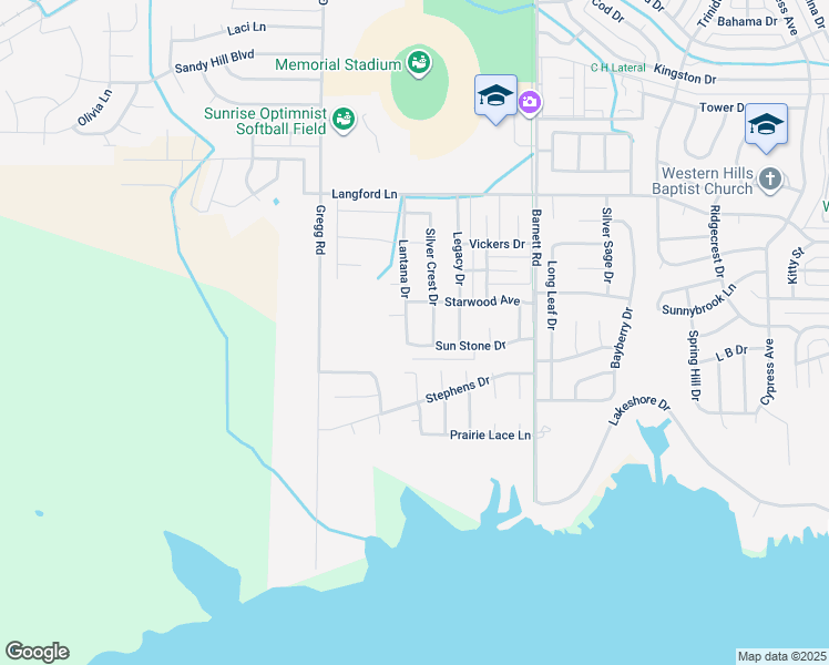 map of restaurants, bars, coffee shops, grocery stores, and more near 5009 Lantana Drive in Wichita Falls