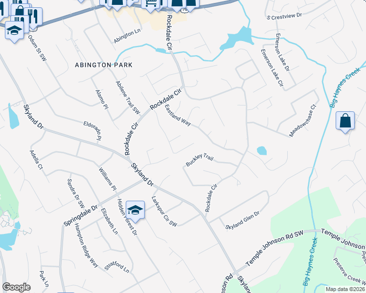 map of restaurants, bars, coffee shops, grocery stores, and more near 2071 Walden Park Place in Snellville