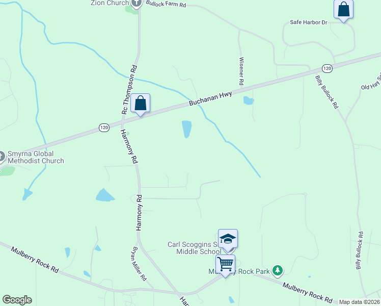 map of restaurants, bars, coffee shops, grocery stores, and more near 8277 Buchanan Highway in Dallas