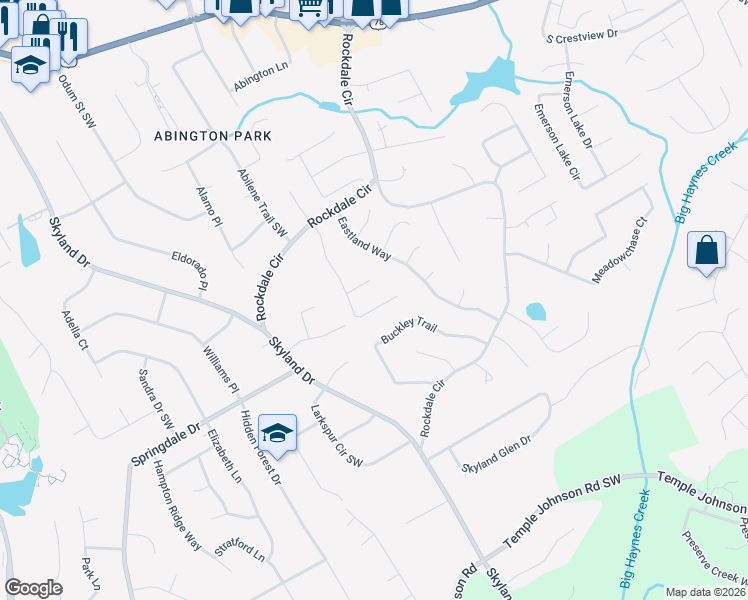 map of restaurants, bars, coffee shops, grocery stores, and more near 2071 Walden Park Place in Snellville