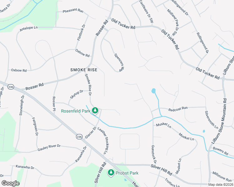 map of restaurants, bars, coffee shops, grocery stores, and more near 5514 Militia Drive in Stone Mountain