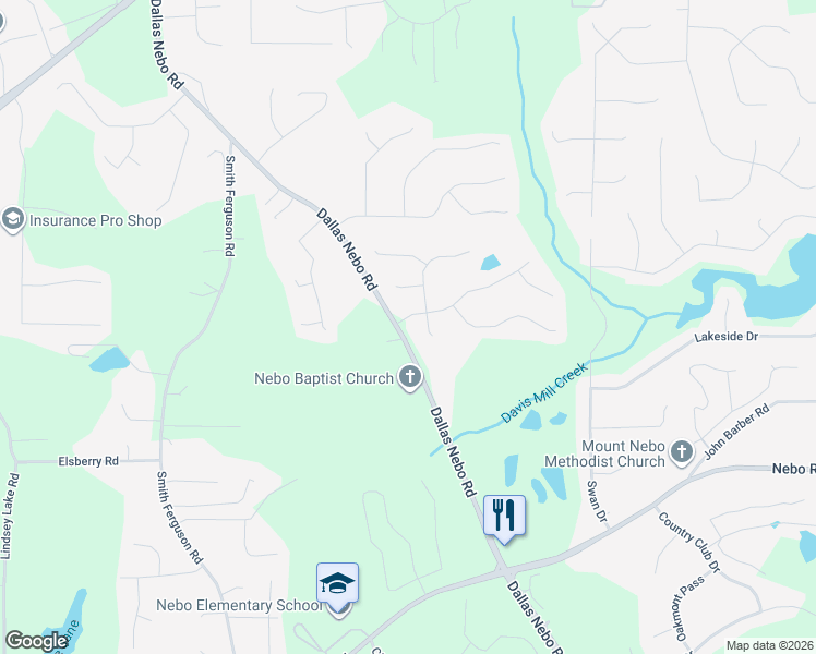 map of restaurants, bars, coffee shops, grocery stores, and more near 42 Appleton Way in Dallas