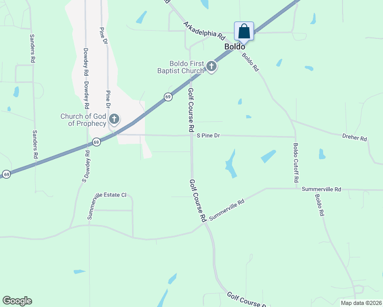 map of restaurants, bars, coffee shops, grocery stores, and more near 1771-1973 Golf Course Road in Jasper