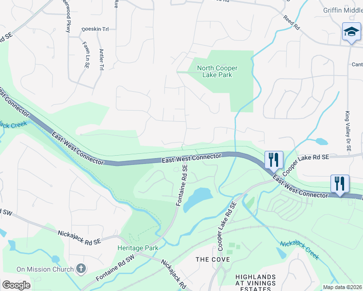 map of restaurants, bars, coffee shops, grocery stores, and more near 462 Cooper Woods Court Southeast in Smyrna