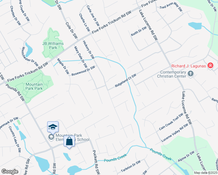 map of restaurants, bars, coffee shops, grocery stores, and more near 1438 Ridgeland Court Southwest in Lilburn