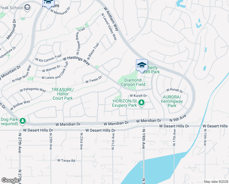 map of restaurants, bars, coffee shops, grocery stores, and more near 2040 West Kuralt Drive in Phoenix