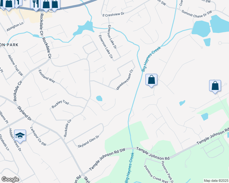 map of restaurants, bars, coffee shops, grocery stores, and more near 3285 Pond Ridge Trail in Snellville
