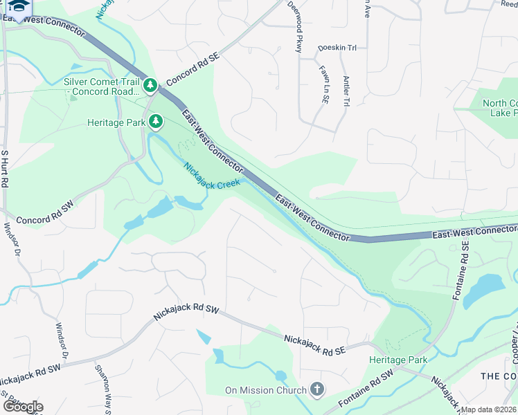 map of restaurants, bars, coffee shops, grocery stores, and more near 61 Anne Boleyn Court Southeast in Mableton