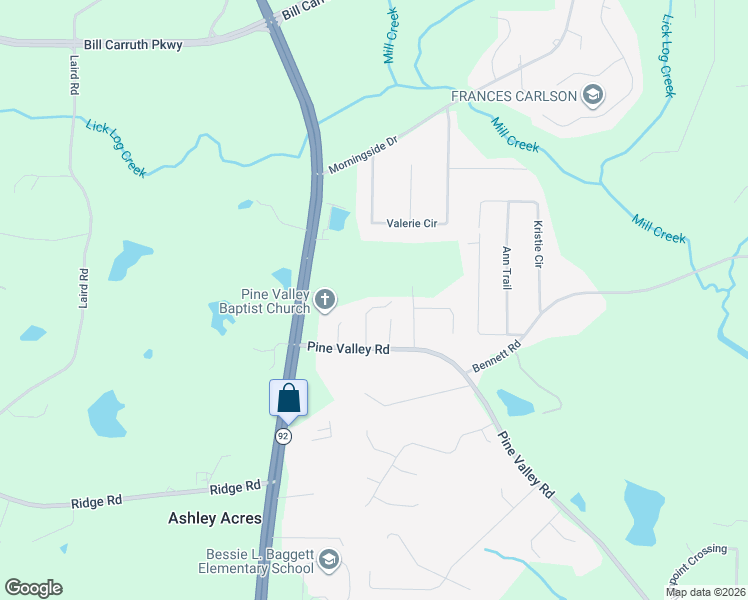 map of restaurants, bars, coffee shops, grocery stores, and more near 111 Lawanda Lane in Hiram
