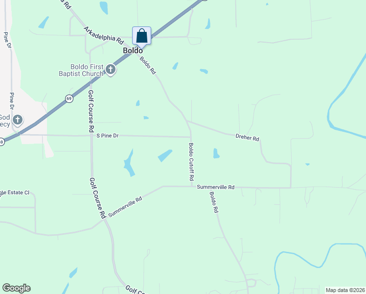 map of restaurants, bars, coffee shops, grocery stores, and more near 718 South Pine Drive in Jasper