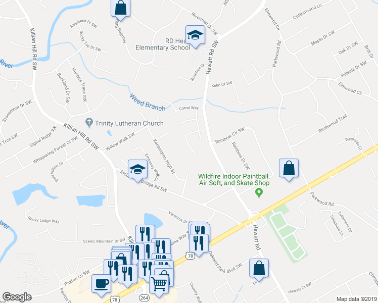 map of restaurants, bars, coffee shops, grocery stores, and more near 3837 Summer Kitchen Way in Lilburn