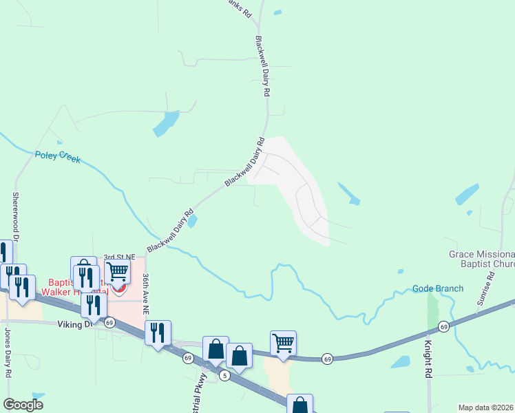 map of restaurants, bars, coffee shops, grocery stores, and more near 210 Golden Gate Lane in Jasper