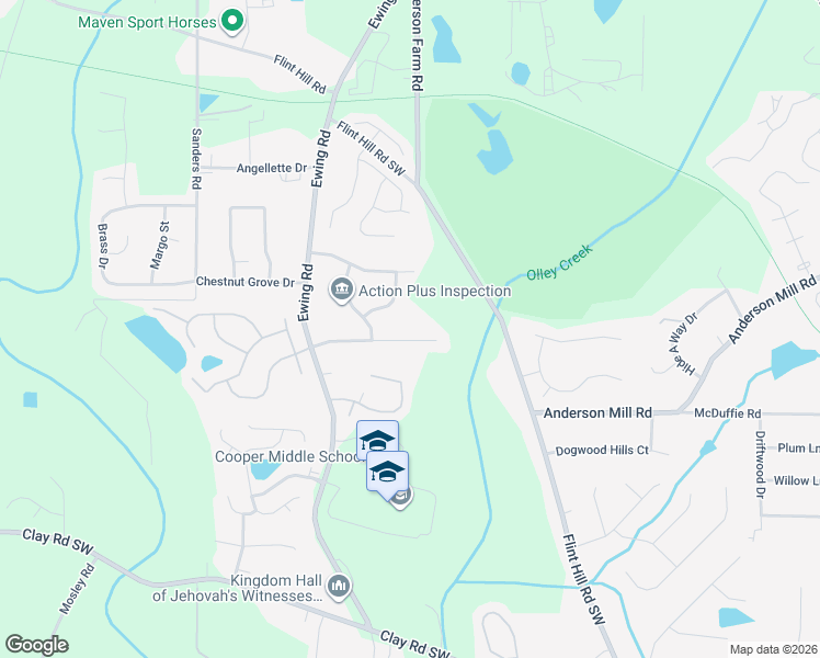 map of restaurants, bars, coffee shops, grocery stores, and more near 2702 Beecher Drive in Austell