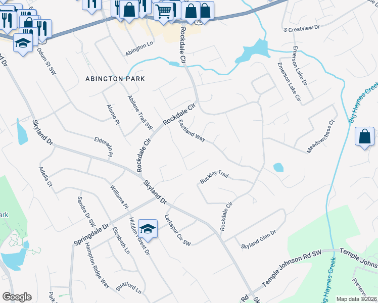 map of restaurants, bars, coffee shops, grocery stores, and more near 2071 Stoneridge Lane in Snellville