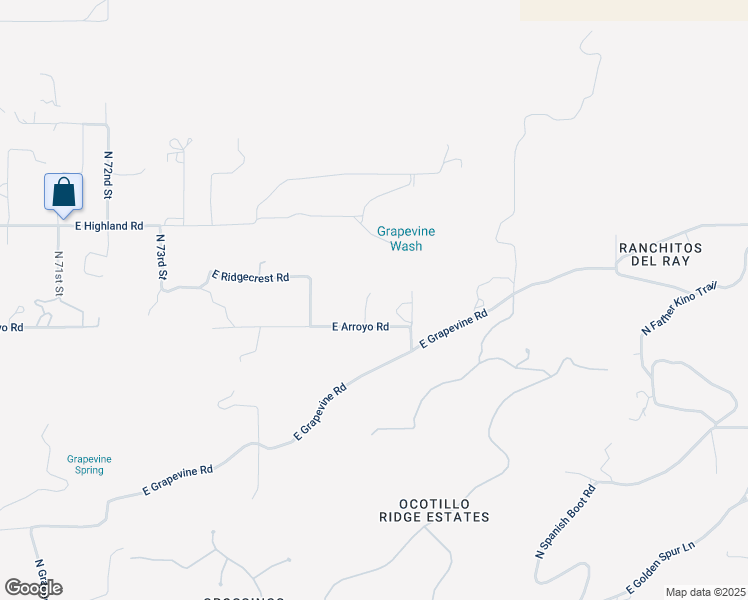 map of restaurants, bars, coffee shops, grocery stores, and more near 7708 North Arroyo Road in Cave Creek