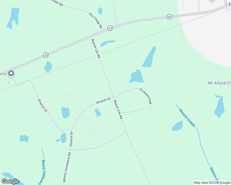 map of restaurants, bars, coffee shops, grocery stores, and more near 184 Beechcreek Road in Johnston