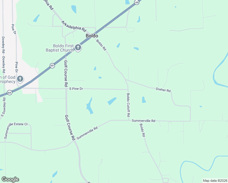 map of restaurants, bars, coffee shops, grocery stores, and more near 718 South Pine Drive in Jasper