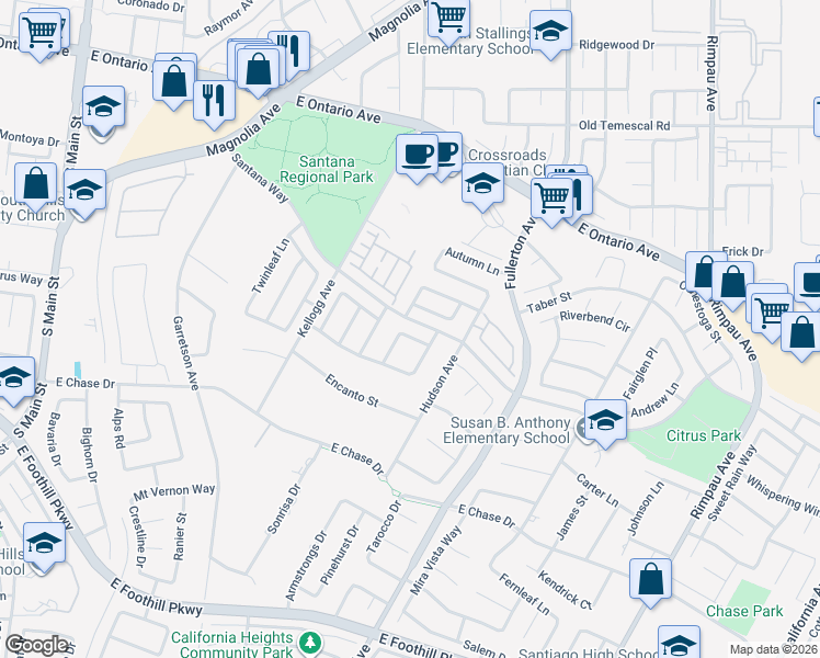 map of restaurants, bars, coffee shops, grocery stores, and more near 825 Country Manor Drive in Corona