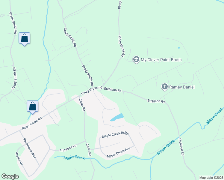 map of restaurants, bars, coffee shops, grocery stores, and more near 3510 Etchison Road in Loganville