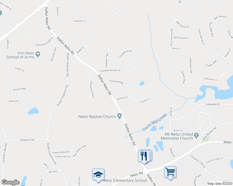 map of restaurants, bars, coffee shops, grocery stores, and more near 21 Cricket Court in Dallas